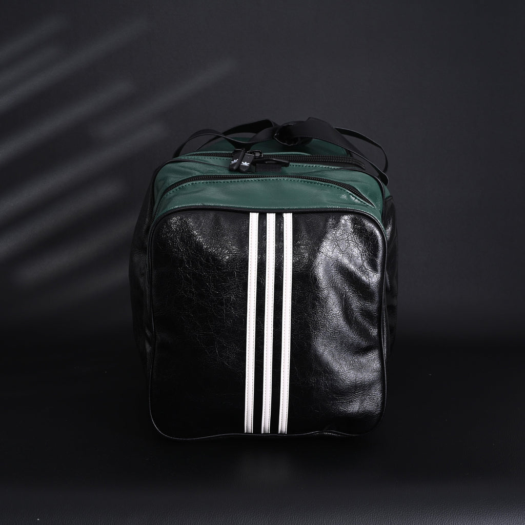 Balenciaga x adidas Large Duffel Travel Bag - Black & Green with Trefoil Logo and Triple Stripes
