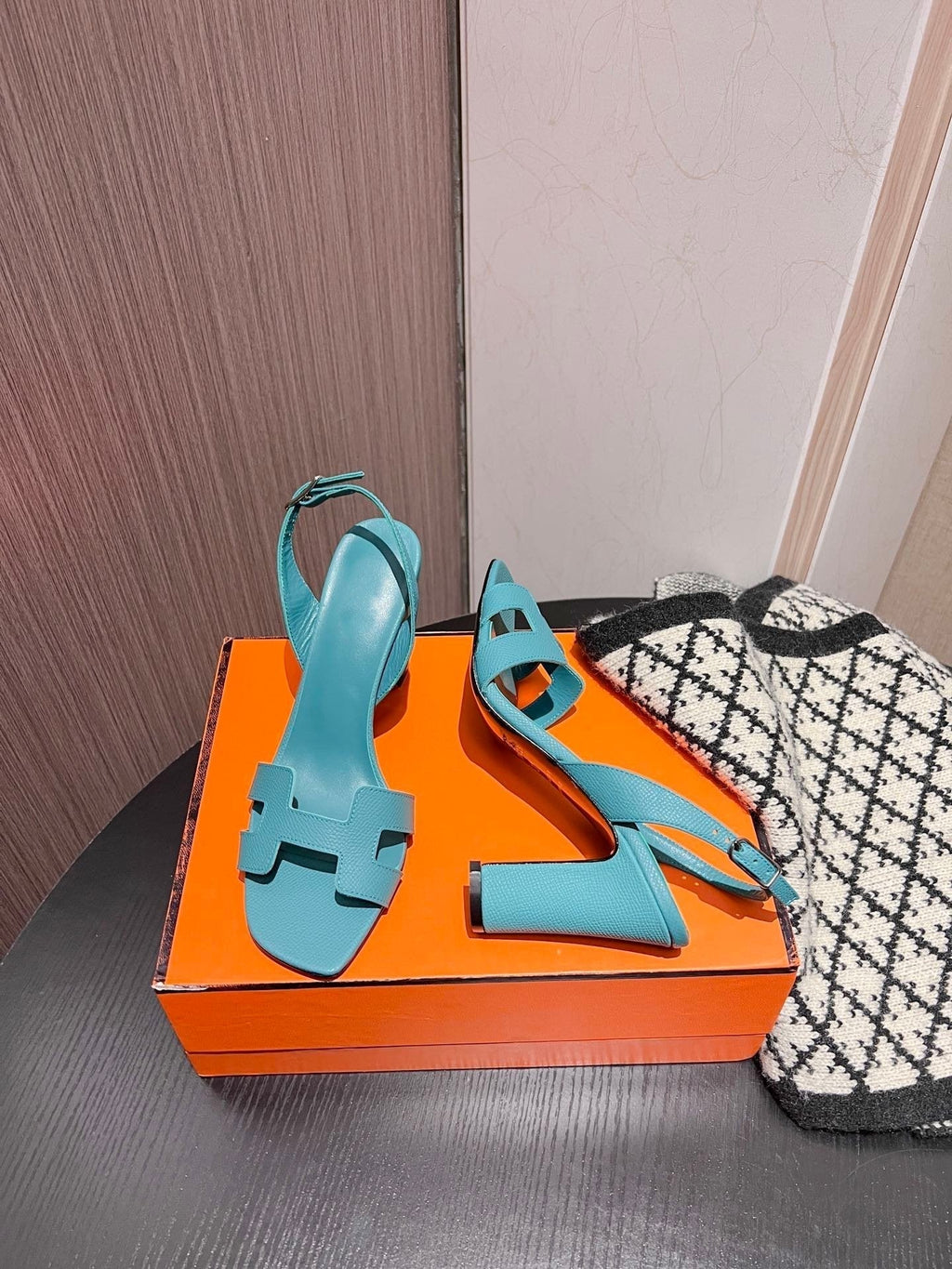 Hermes Slingback Sandal Eternite 95 Sky
