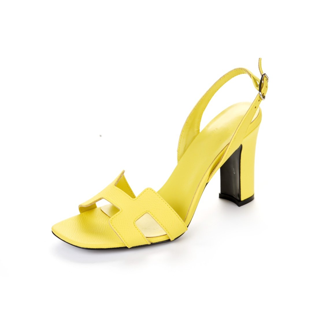 Hermes Slingback Sandal Eternite 95 Lemon