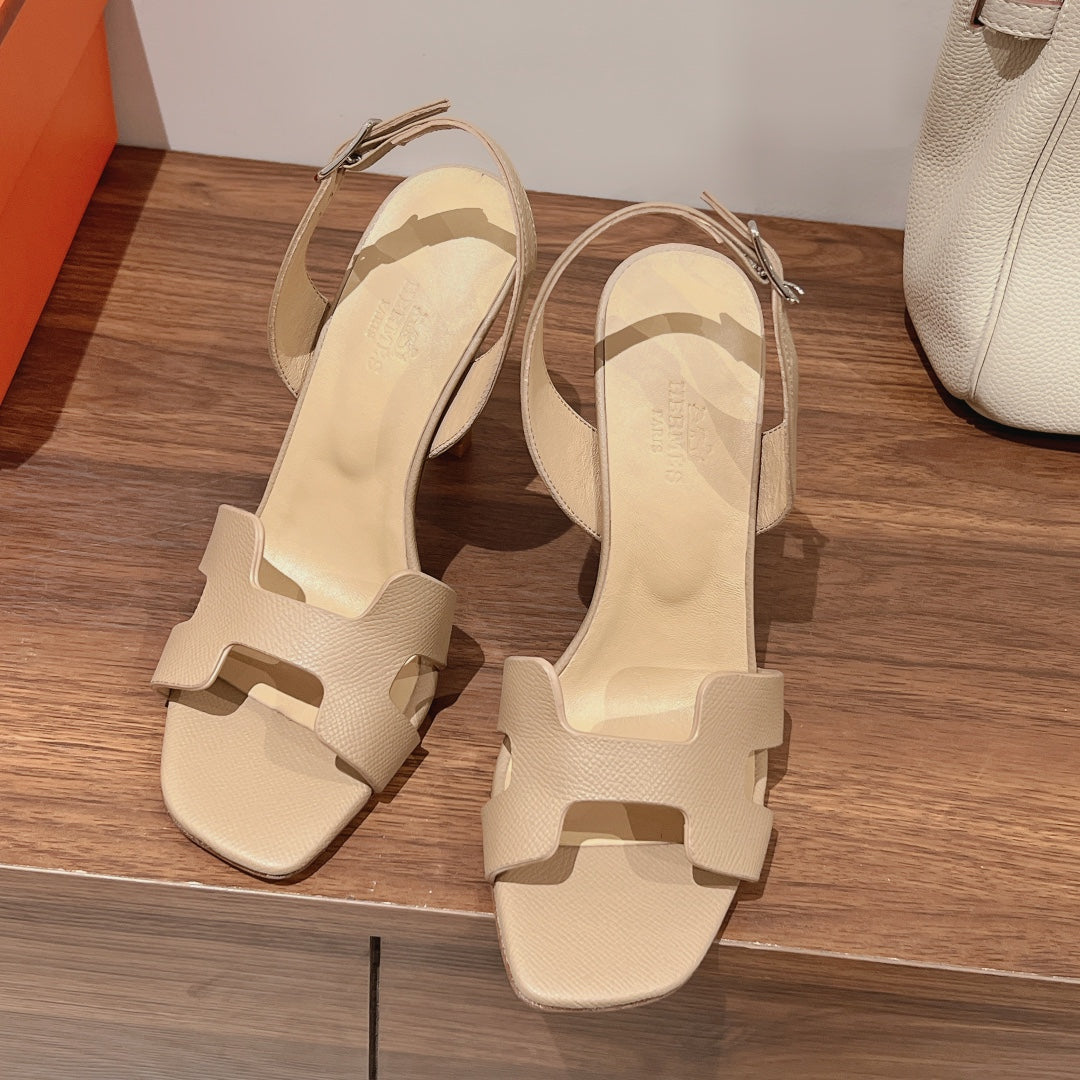 Hermes Slingback Sandal Eternite 105 Beige Lambskin