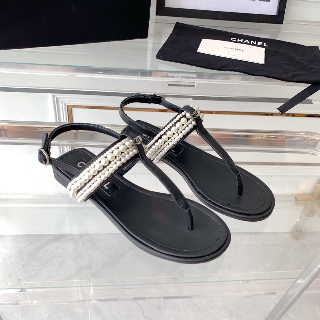 Chanel Slingbacks Black Lambs