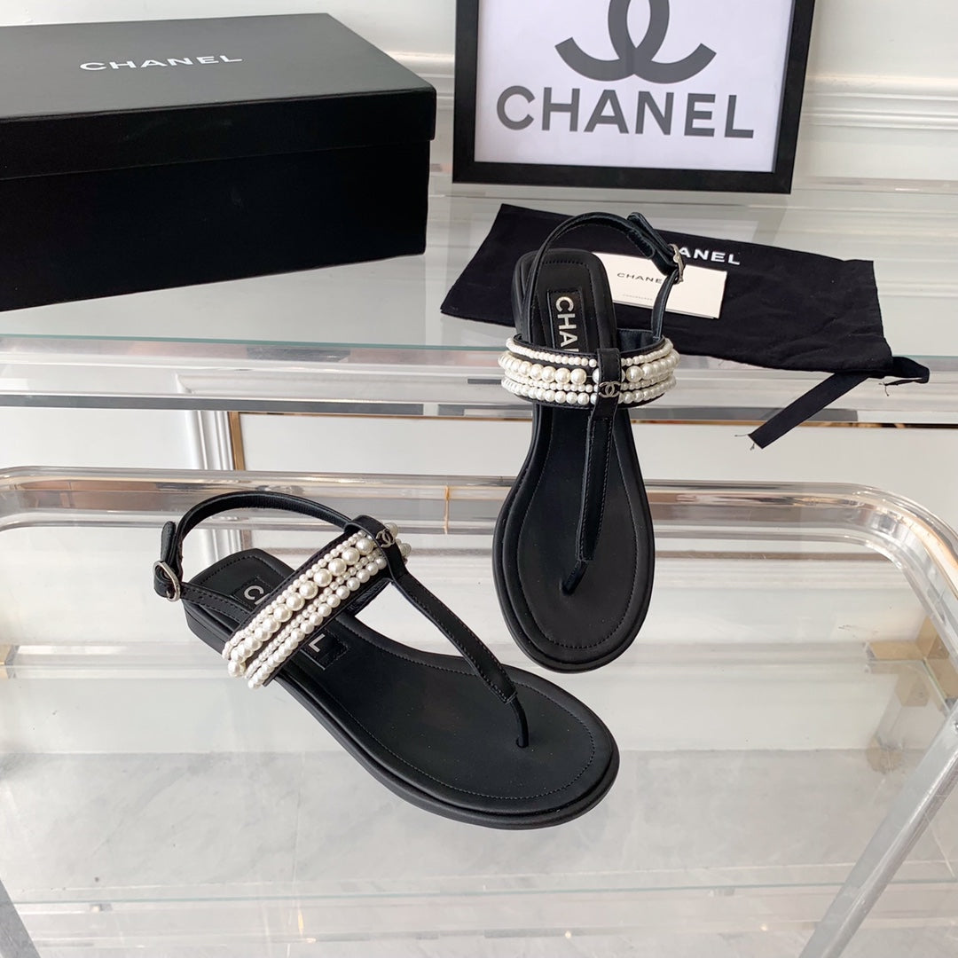 Chanel Slingbacks Black Lambs