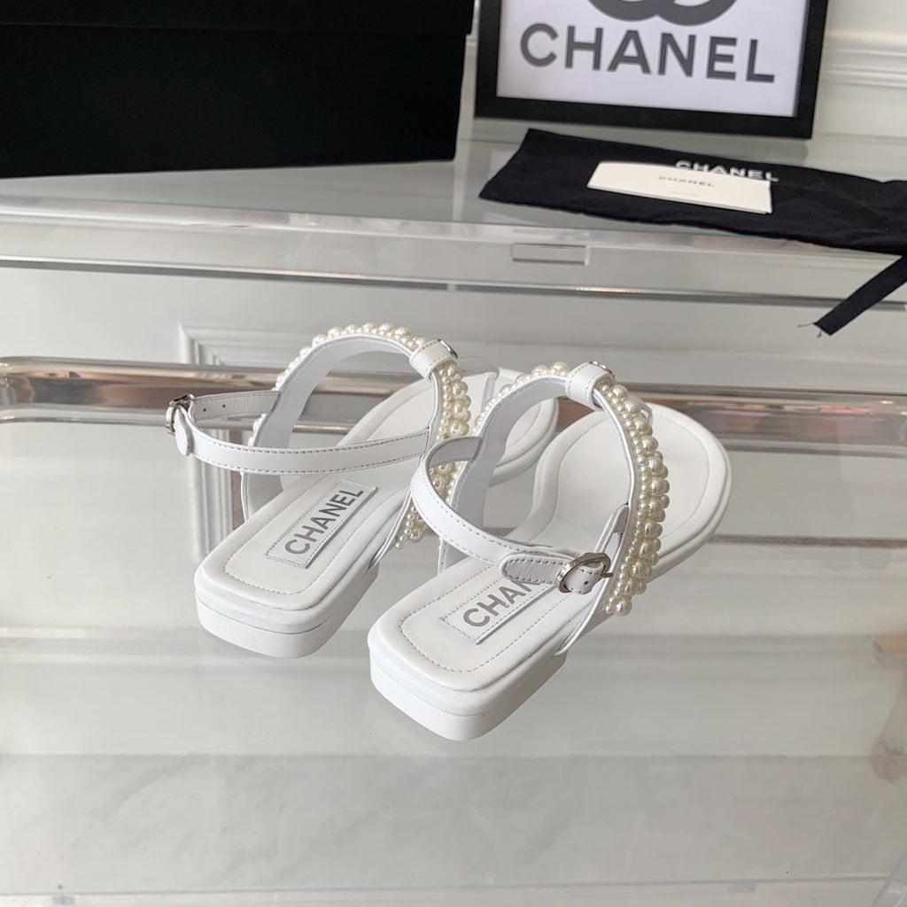 Chanel Slingbacks White Lambs
