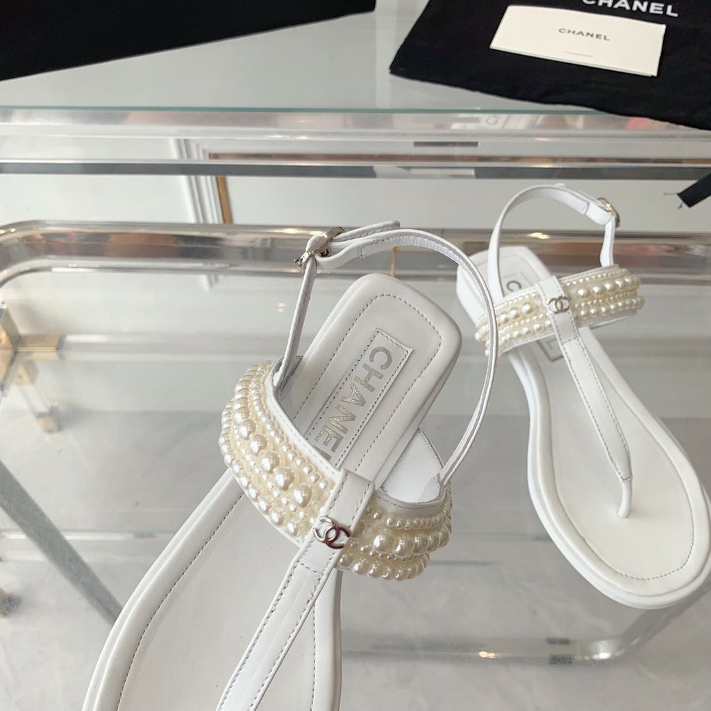Chanel Slingbacks White Lambs