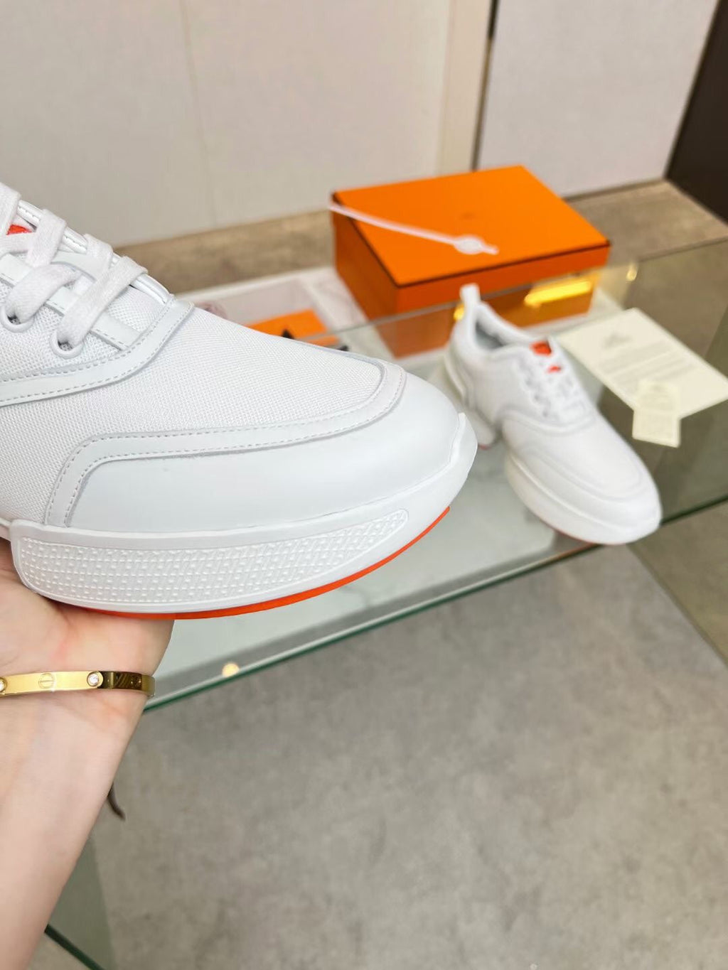 Hermes Giga Sneaker White Calfskin