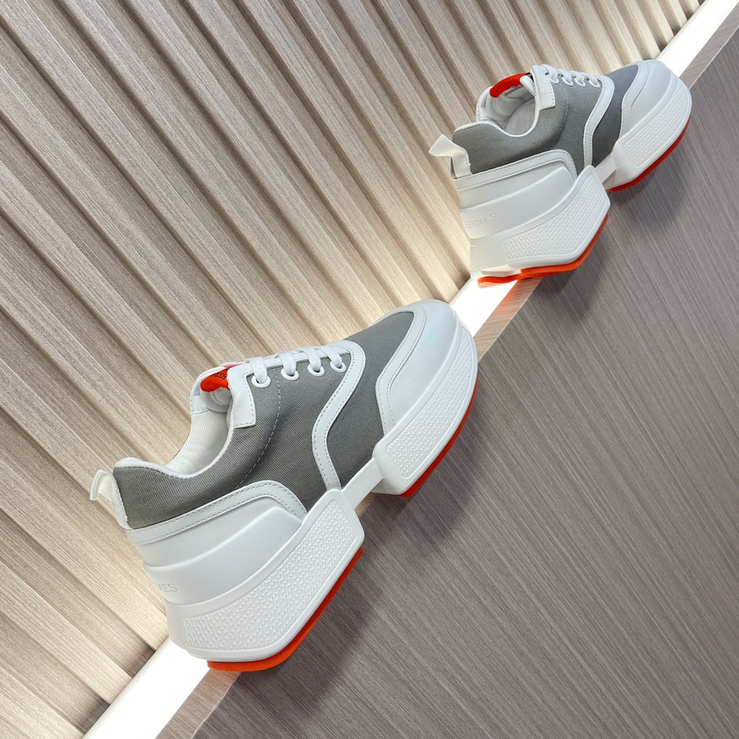 Hermes Giga Sneaker Gray Mix White Calfskin