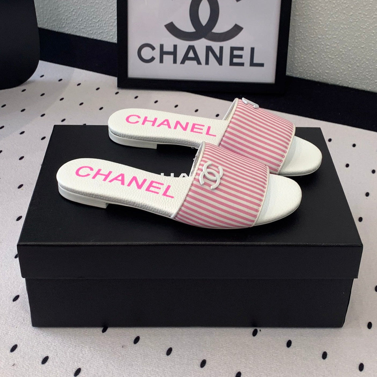 Chanel Mules Pink Lambskin