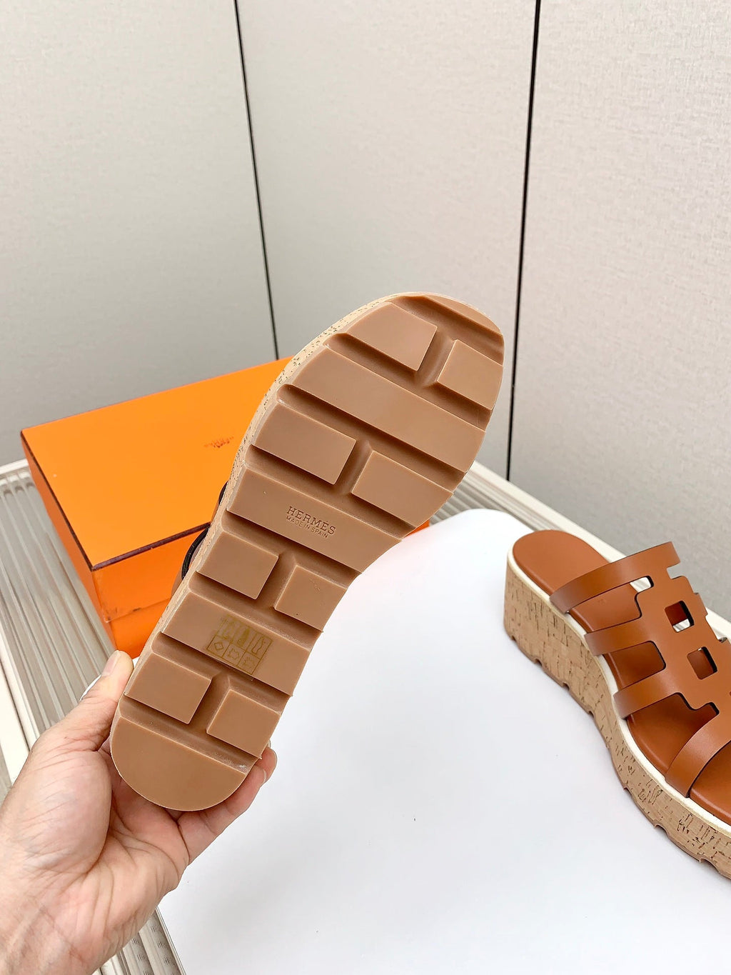 Hermes Isabella 30 Sandal in Bronze Brown Calfskin