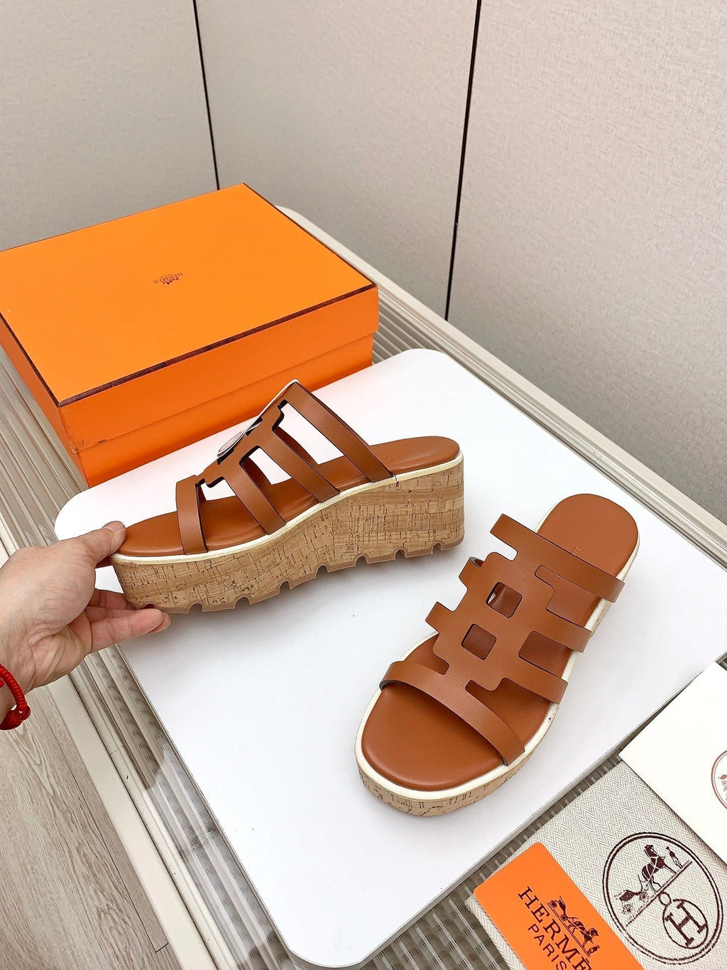 Hermes Isabella 30 Sandal in Bronze Brown Calfskin