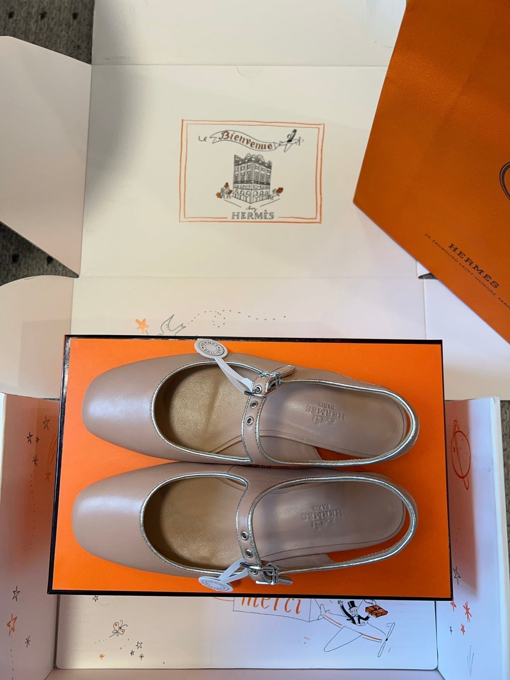 Hermes Kleo Slingback in Crepe Pink Calfskin