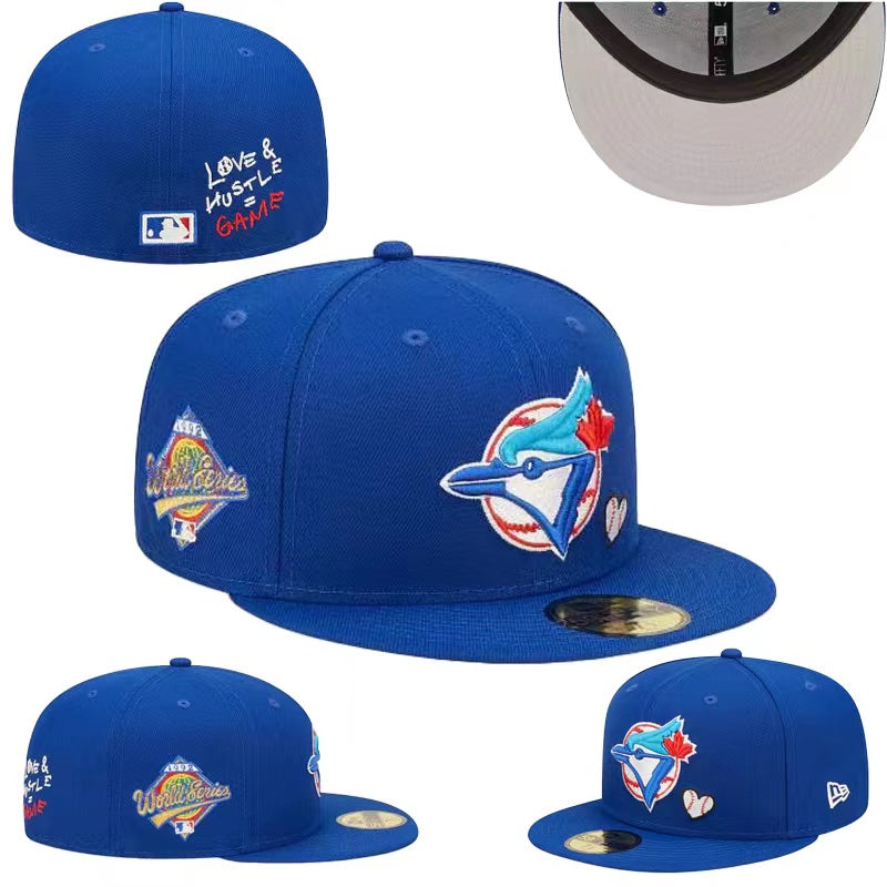 Toronto Blue Jays Love & Hustle World Series 59FIFTY Hat - Blue with Heart Embroidery