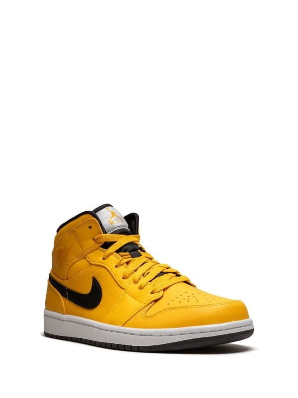 Air Jordan 1 Mid Taxi Yellow Sneakers