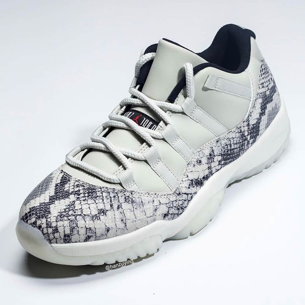 Air Jordan 11 Retro Low Light Bone Snakeskin Sneakers