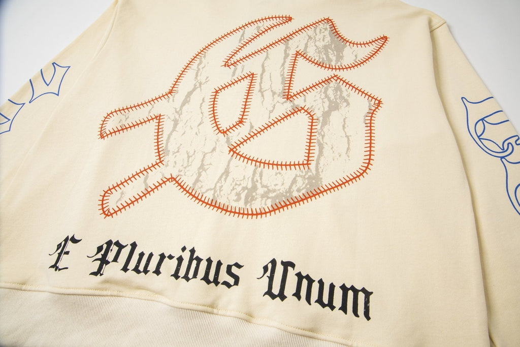 Godspeed E Pluribus Unum Graphic Hoodie - Cream — detail