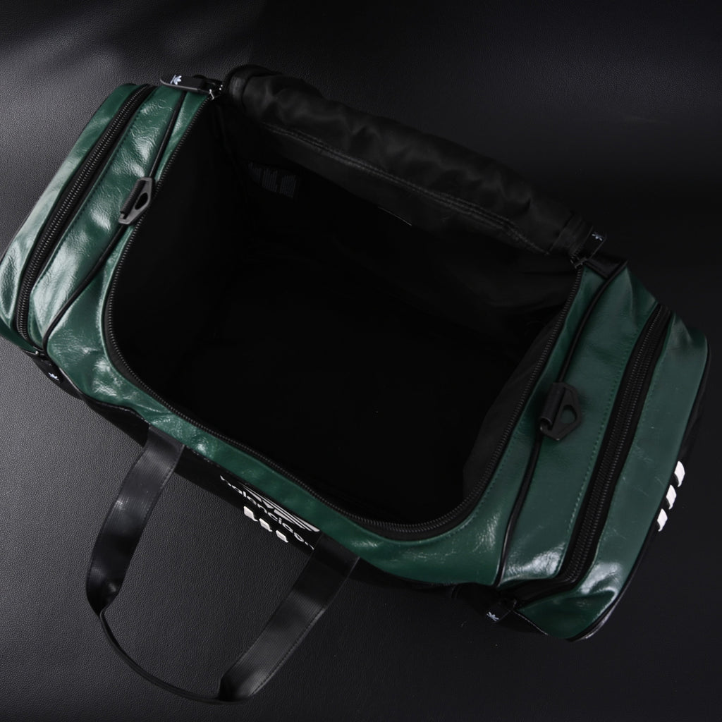 Balenciaga x adidas Large Duffel Travel Bag - Black & Green with Trefoil Logo and Triple Stripes
