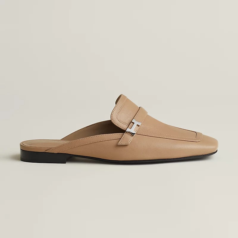 Hermes Groupie Mule Beige Argile