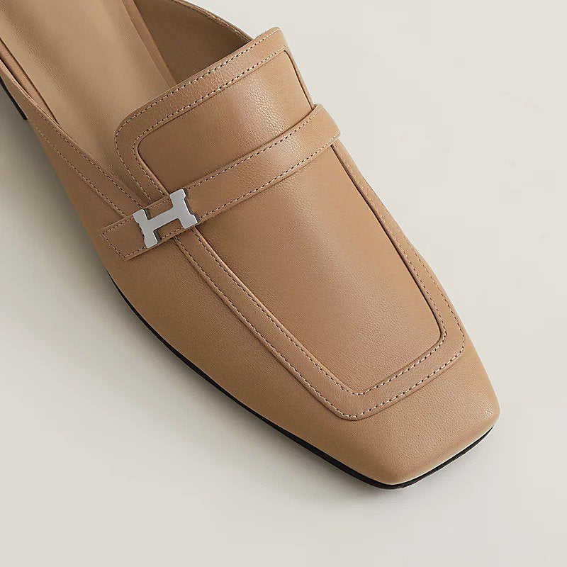 Hermes Groupie Mule Beige Argile