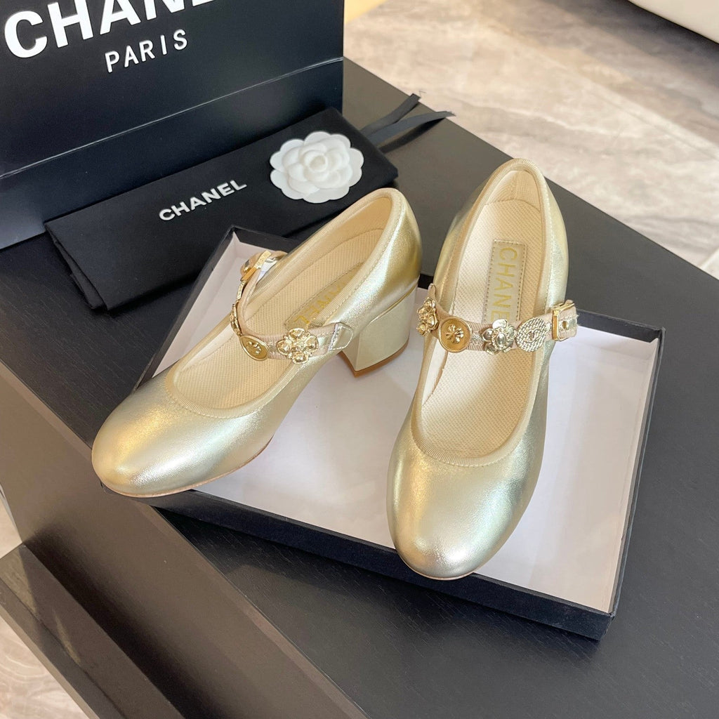 Chanel High Mery Jane Golden Lambskin