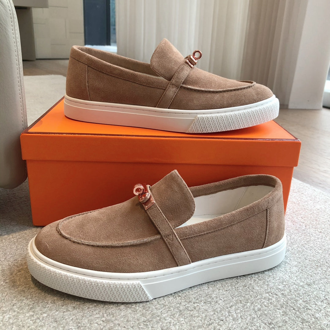 Hermes Game Slip-On Sneaker Light Penny Suede