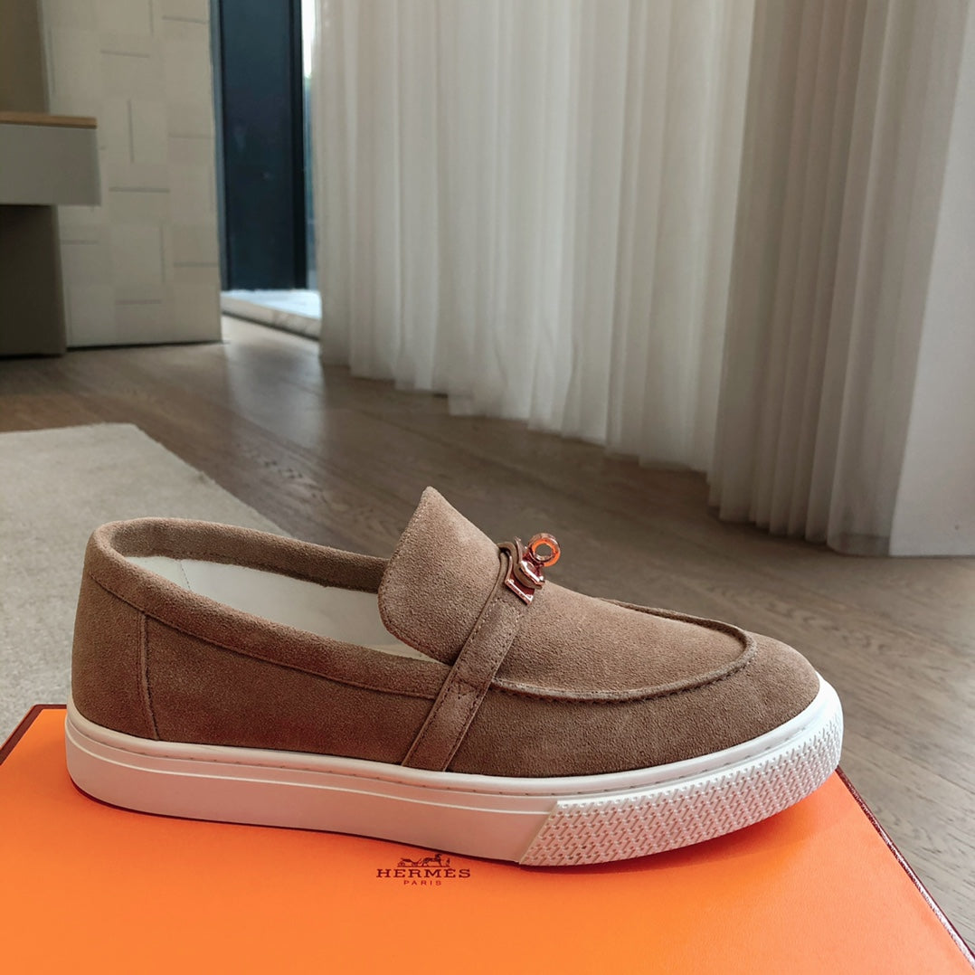 Hermes Game Slip-On Sneaker Light Penny Suede