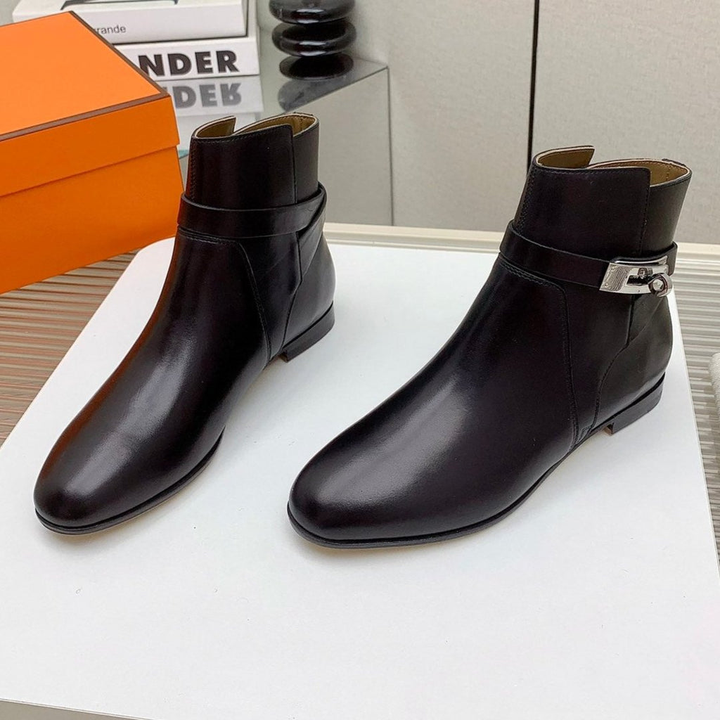 Hermes Women's Neo Ankle Boot in Black Calfskin