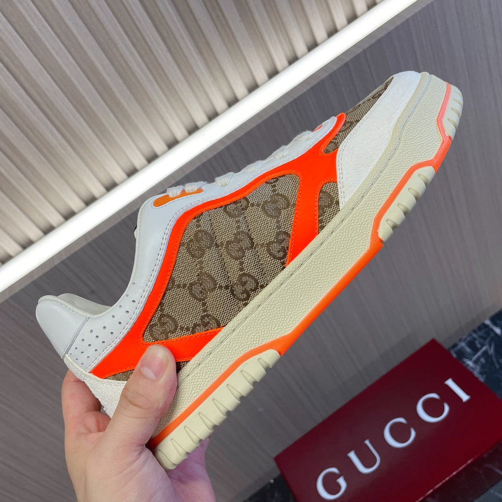 Gucci Retro Sneakers for Couples White Tiger Orange