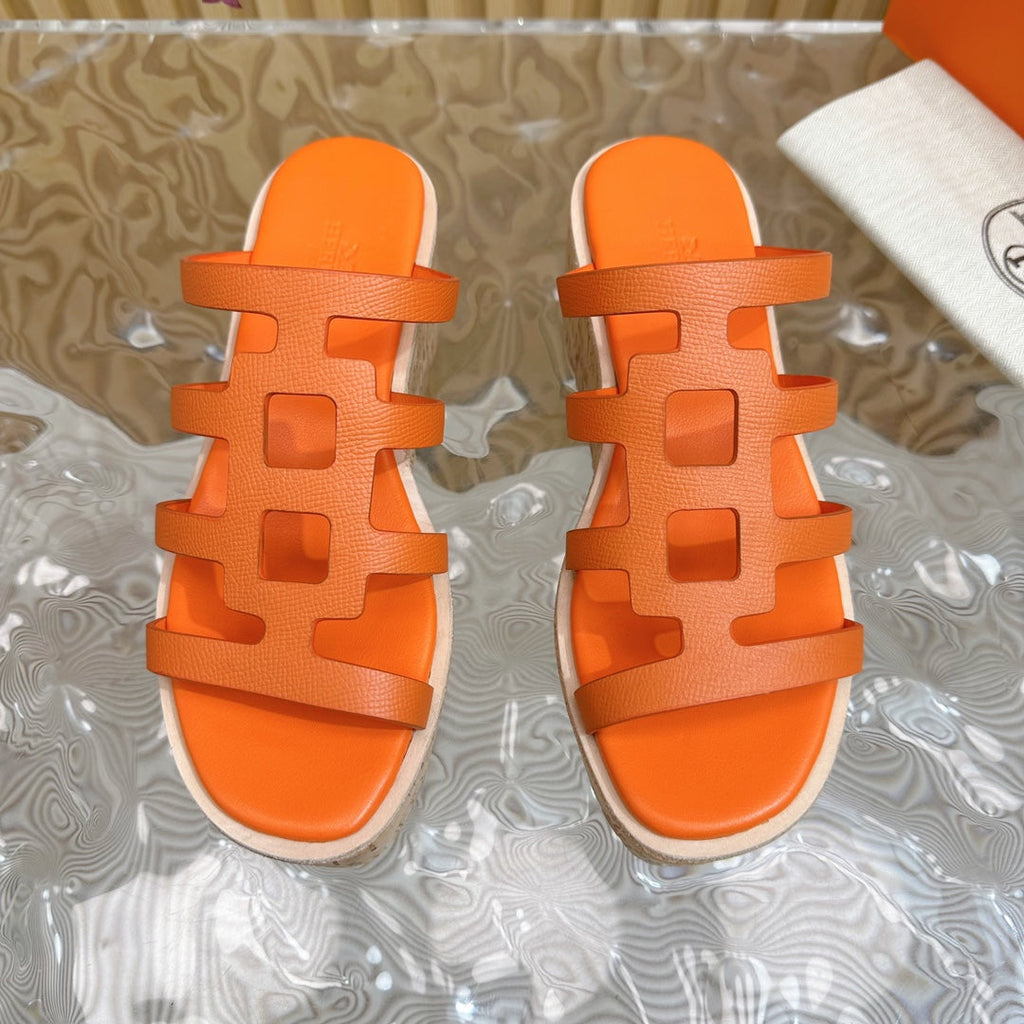 Hermes Isabella Sandal Orange Calfskin