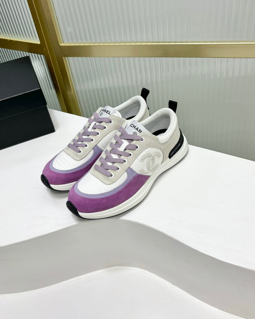 Chanel Sneaker in Violet Mix Grey Suede