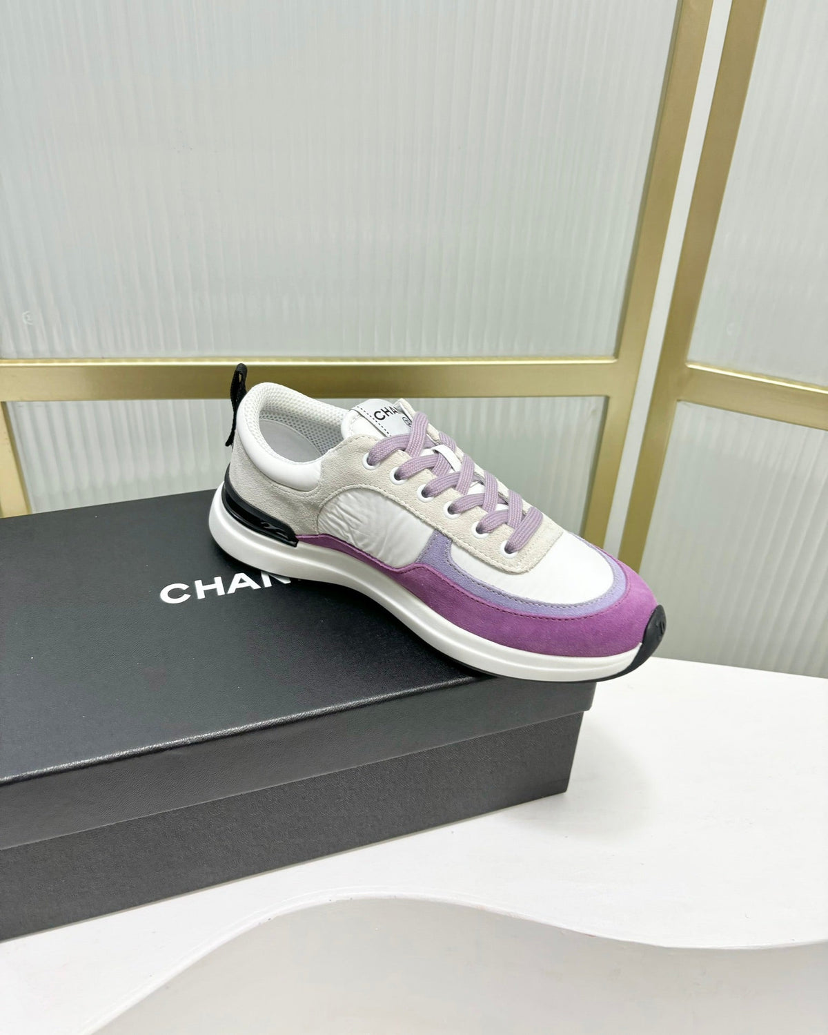 Chanel Sneaker in Violet Mix Grey Suede
