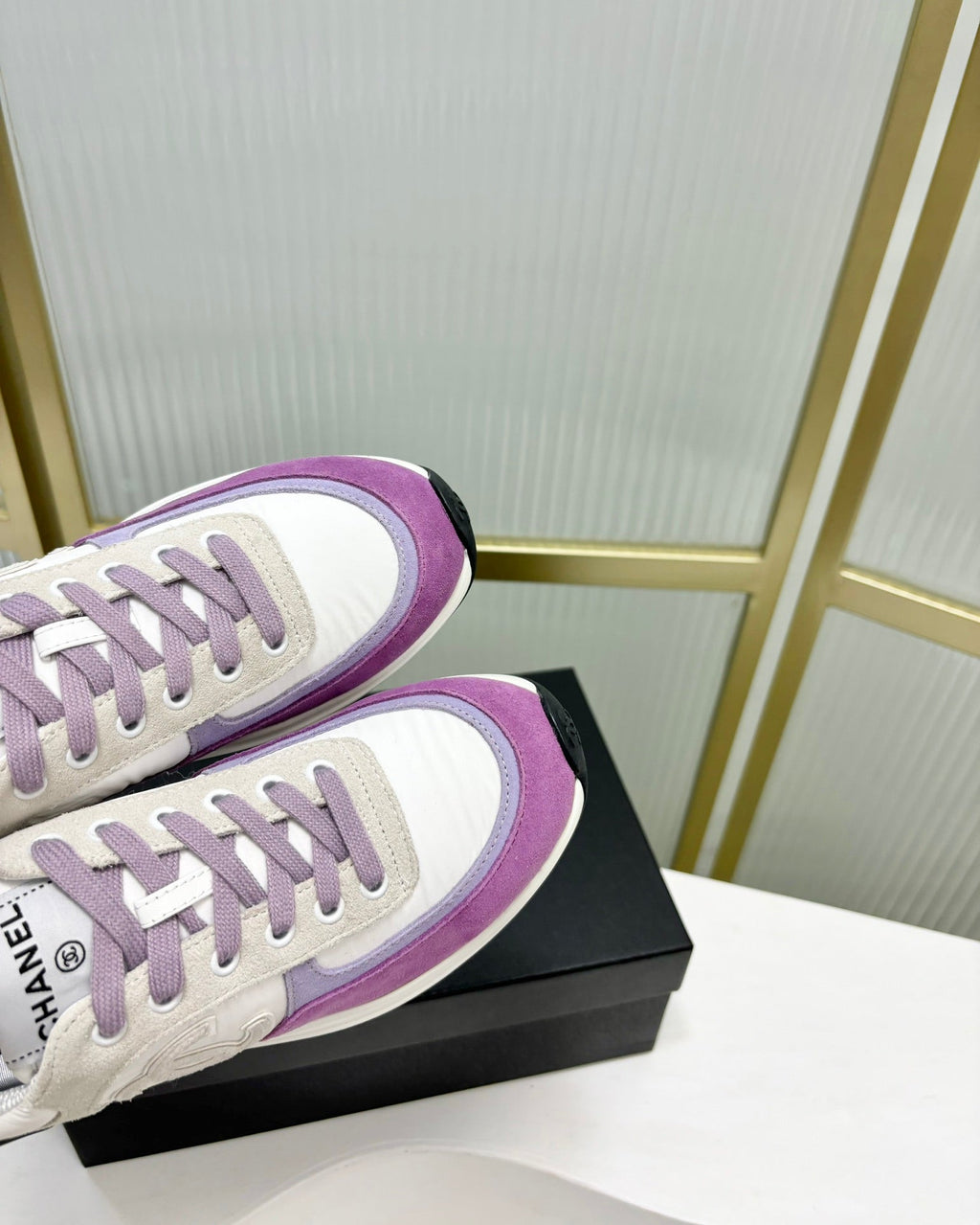 Chanel Sneaker in Violet Mix Grey Suede
