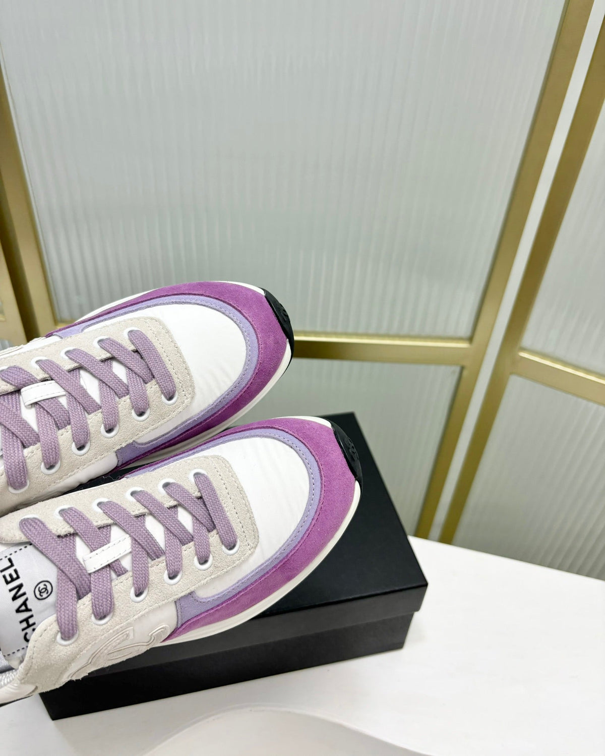 Chanel Sneaker in Violet Mix Grey Suede