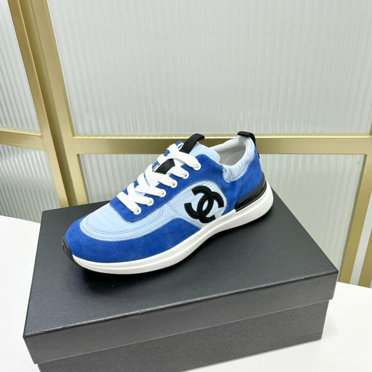 Chanel Sneaker in Sky Mix Cobalt Blue Suede