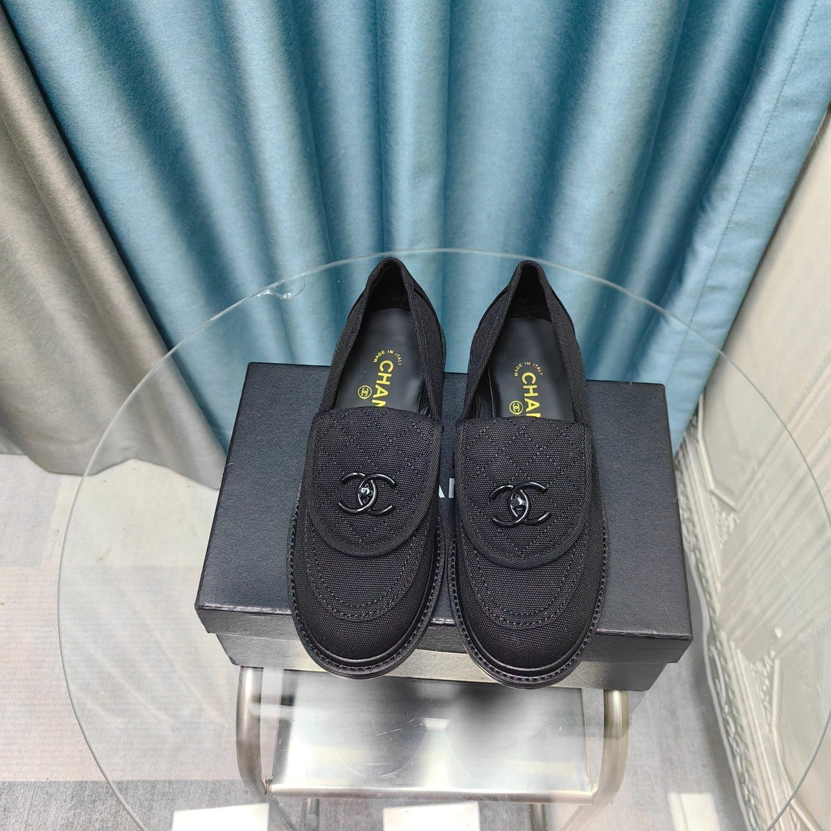 Chanel Moccasins Black Quilted Lambskin