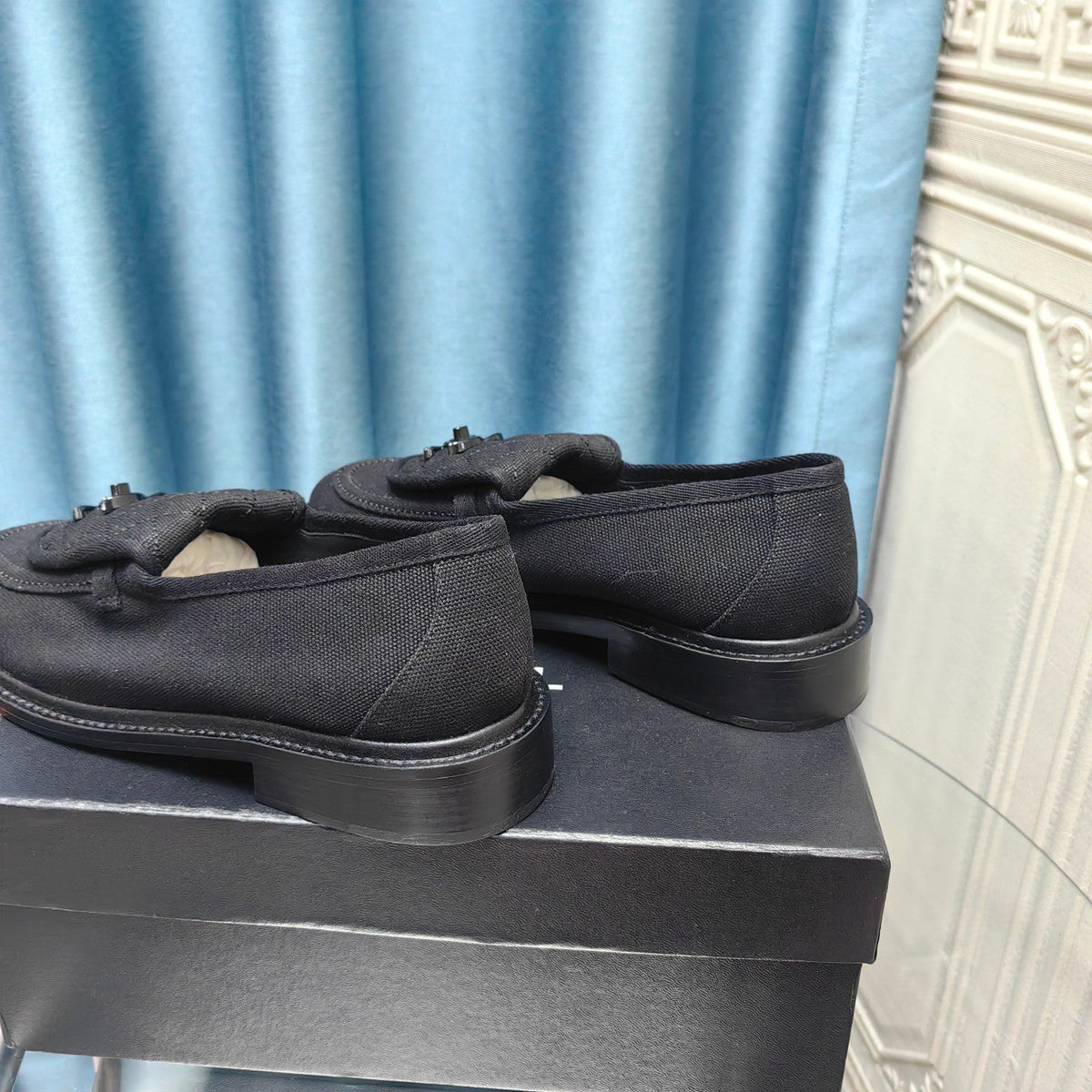 Chanel Moccasins Black Quilted Lambskin