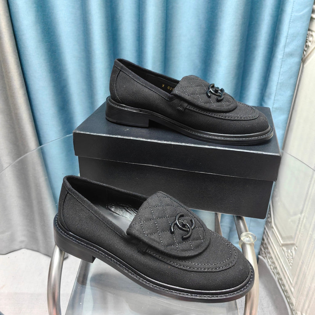 Chanel Moccasins Black Quilted Lambskin