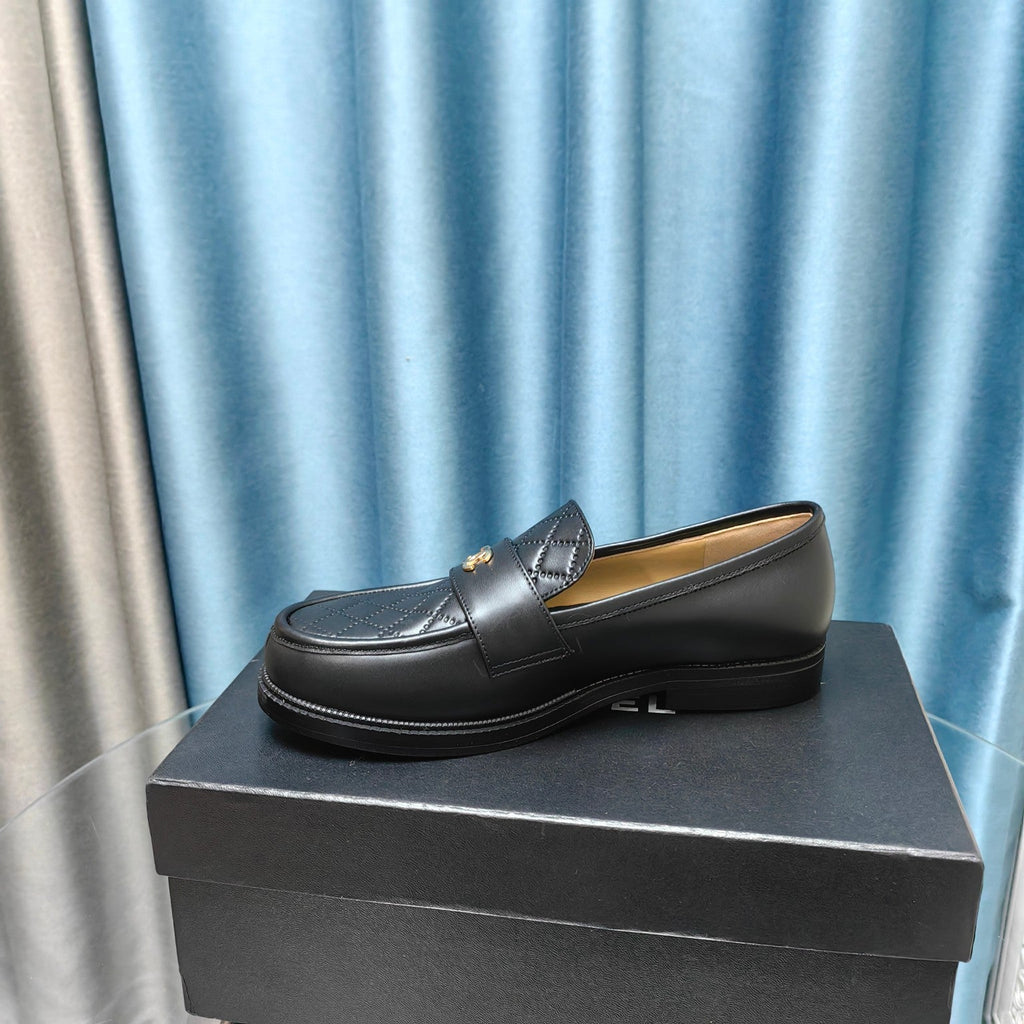 Chanel Moccasins Black Quilted Calfskin