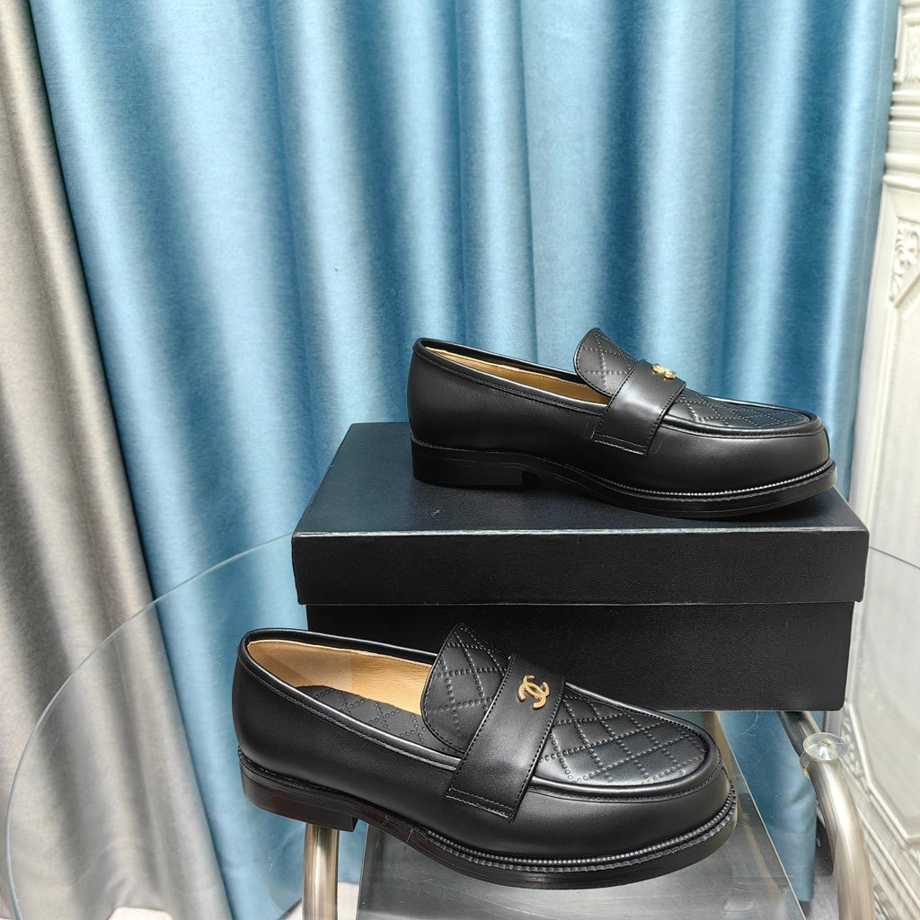 Chanel Moccasins Black Quilted Calfskin