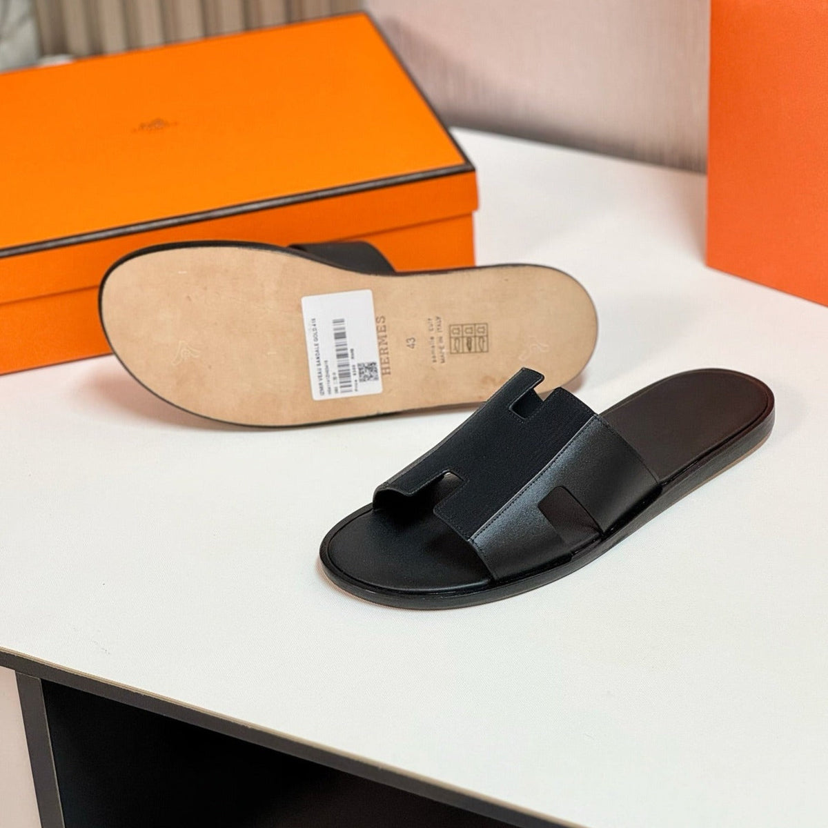 Hermes Izmir Sandal Black 1