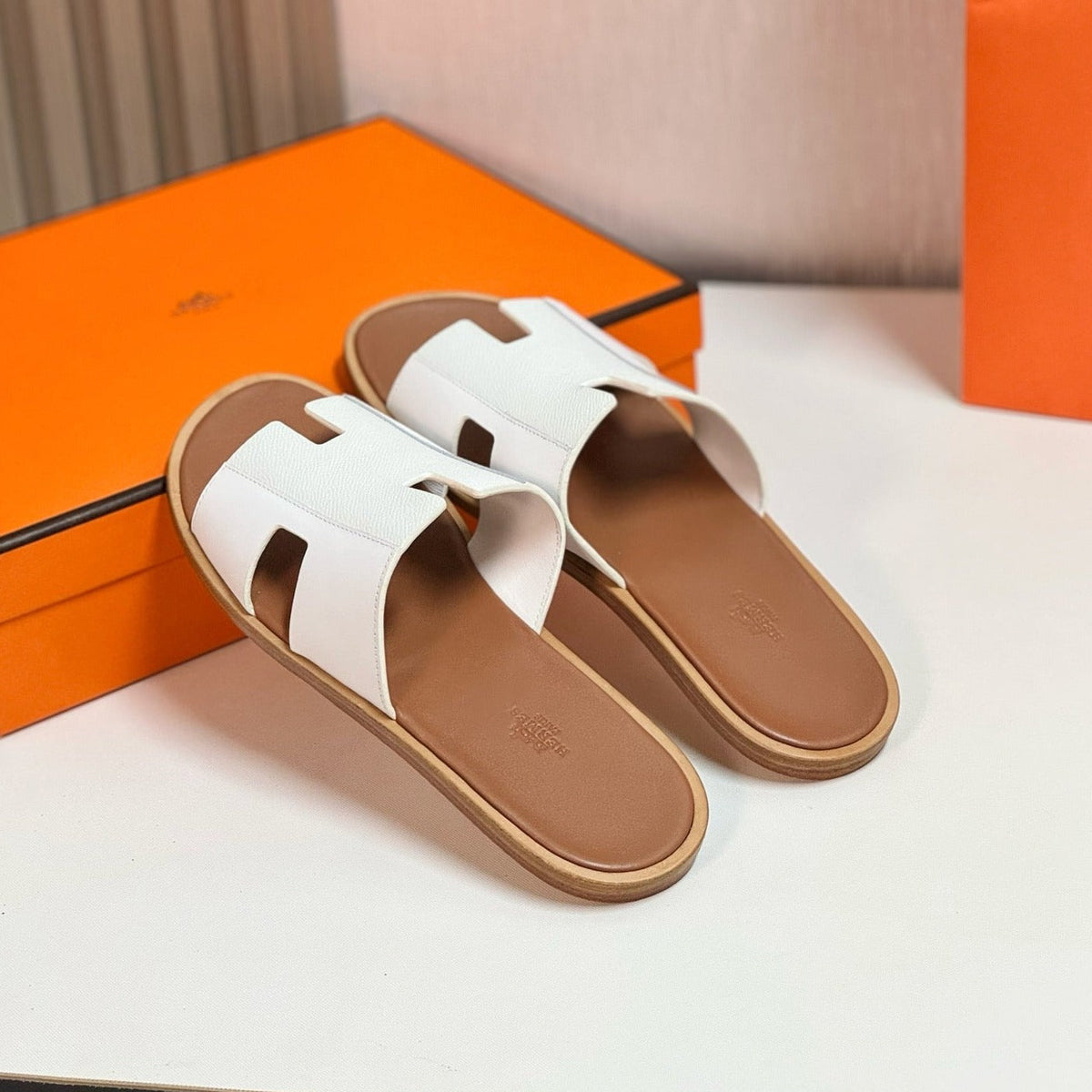 Hermes Izmir Sandal White