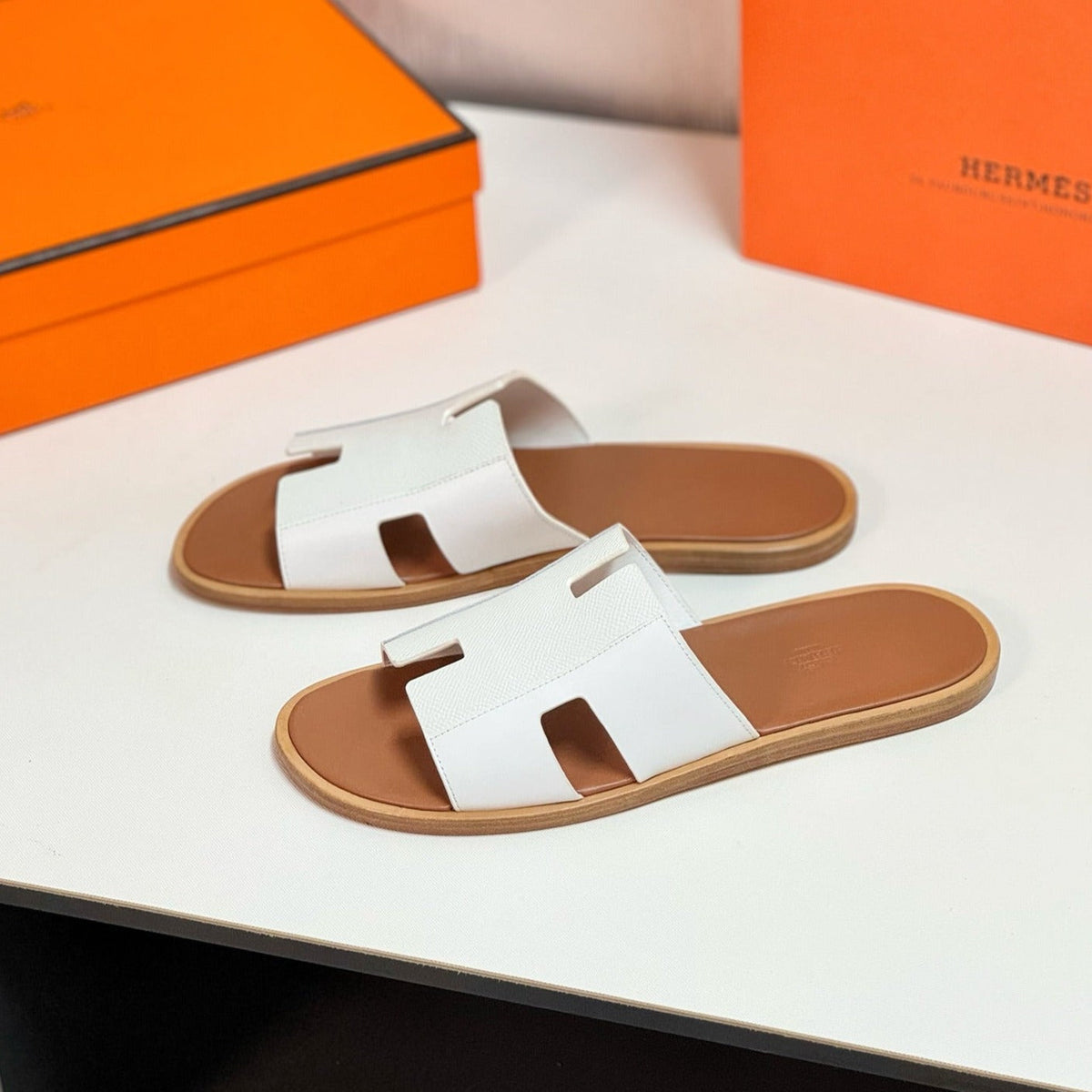 Hermes Izmir Sandal White