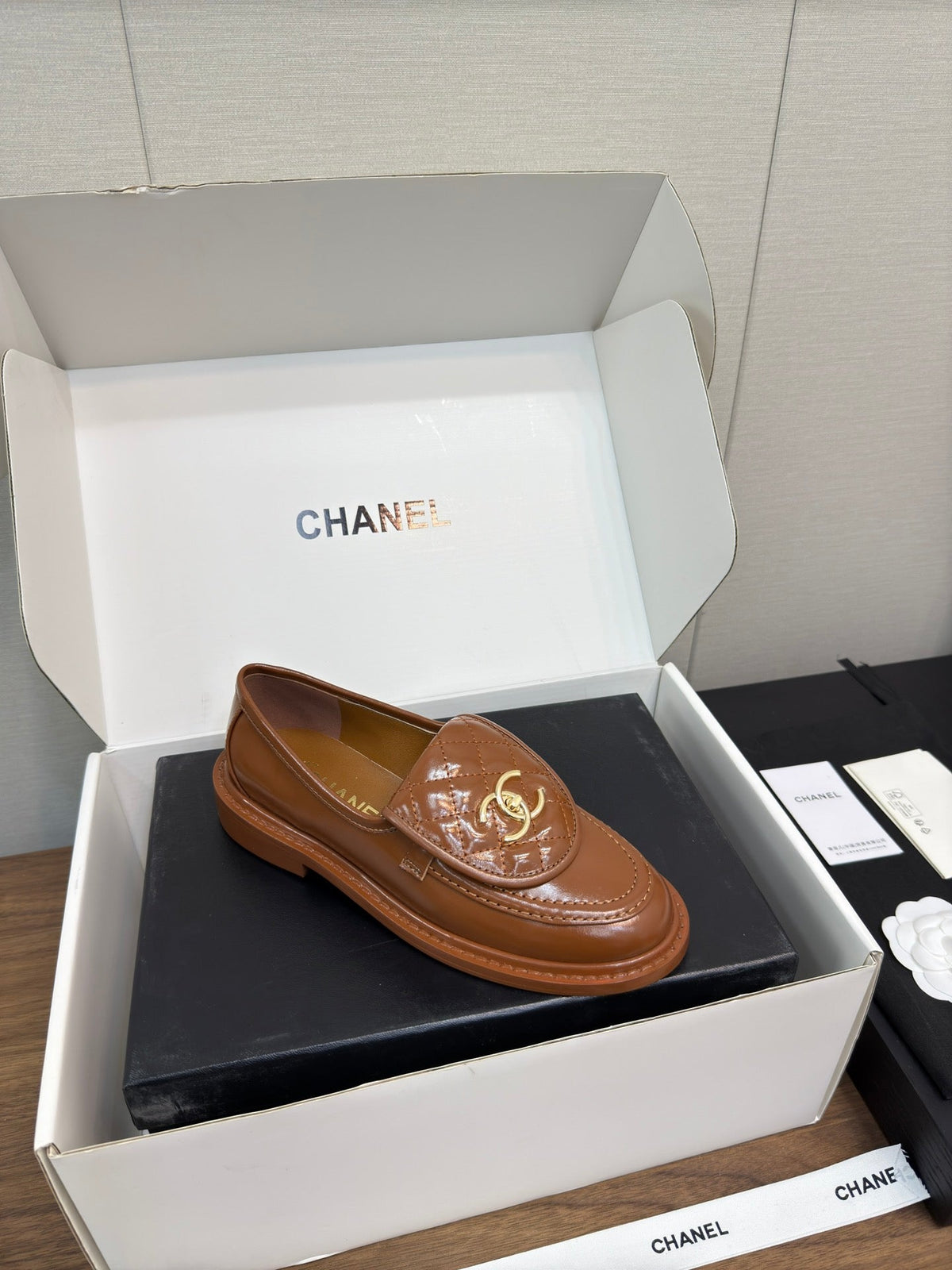 Chanel Moccasin 2.5 cm in Gingerbread Brown Premium Lambskin