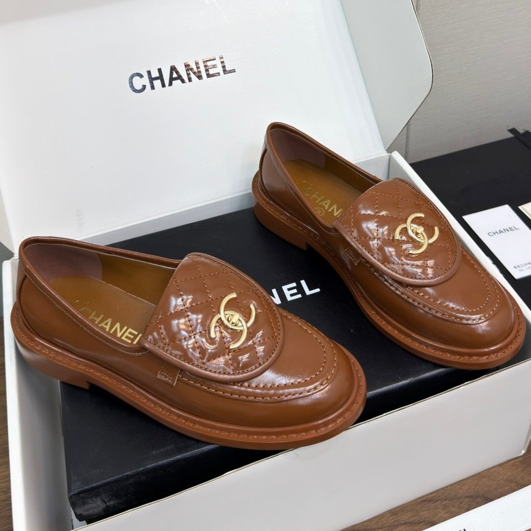 Chanel Moccasin 2.5 cm in Gingerbread Brown Premium Lambskin