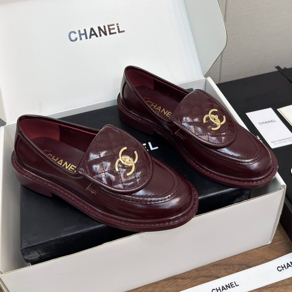 Chanel Moccasin 2.5 cm in Mahogany Red Premium Lambskin