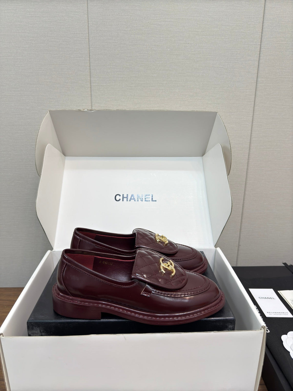 Chanel Moccasin 2.5 cm in Mahogany Red Premium Lambskin