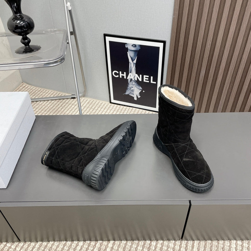 Dior Frost Ankle Boot Black Cannage Suede