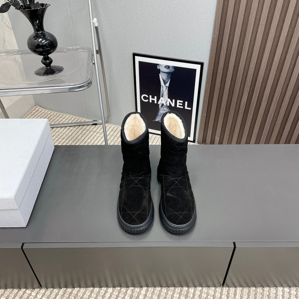 Dior Frost Ankle Boot Black Cannage Suede