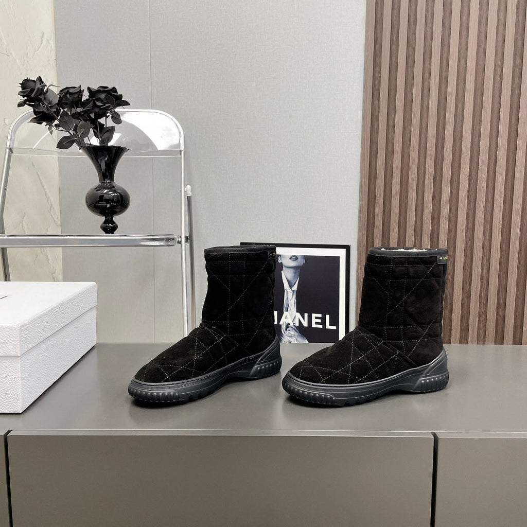 Dior Frost Ankle Boot Black Cannage Suede