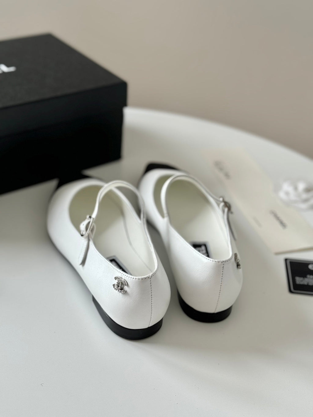 Chanel Mary Jane White Mix Black Calfskin
