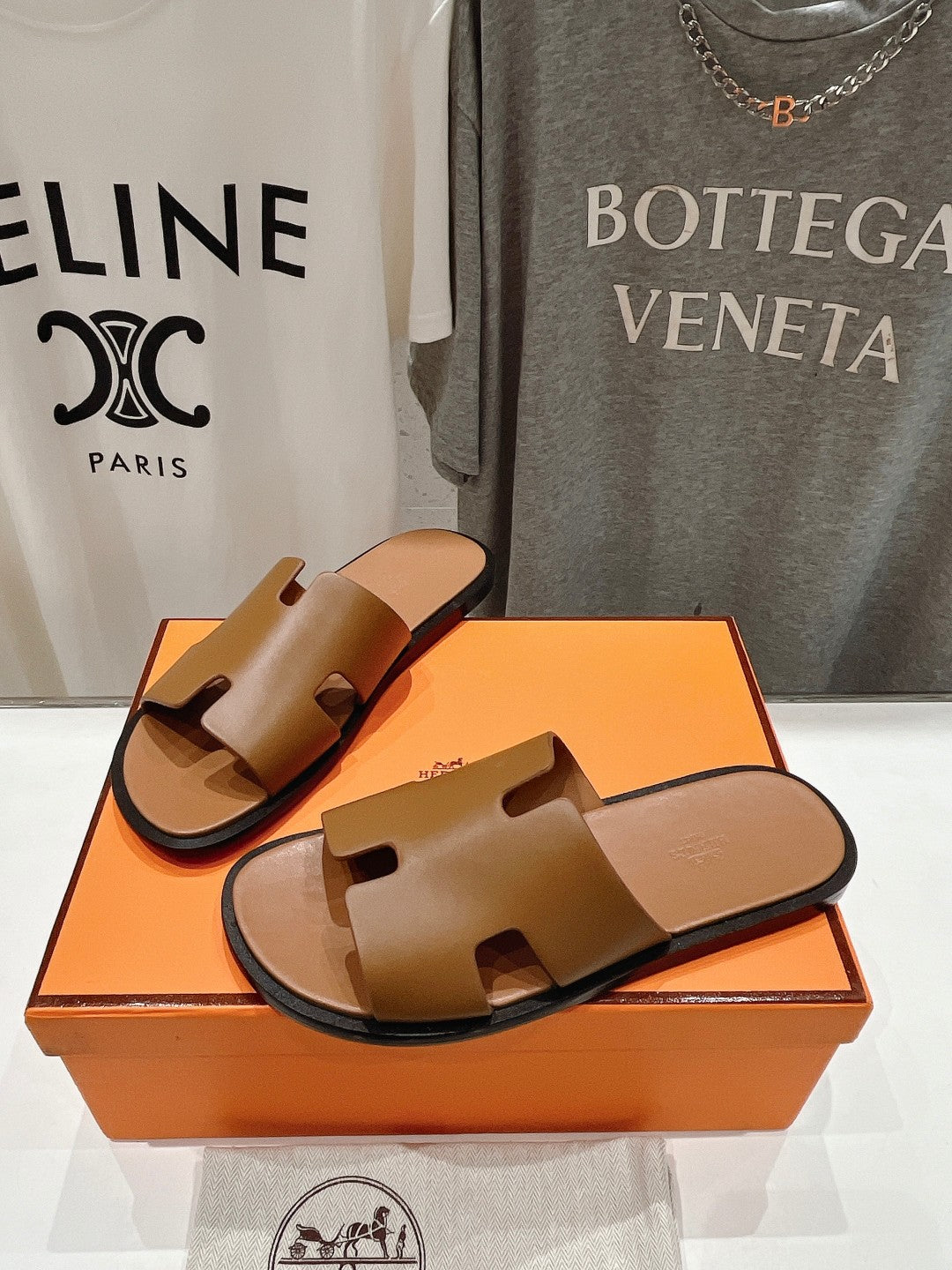 Hermes Izmir Sandal Caramel Lambskin