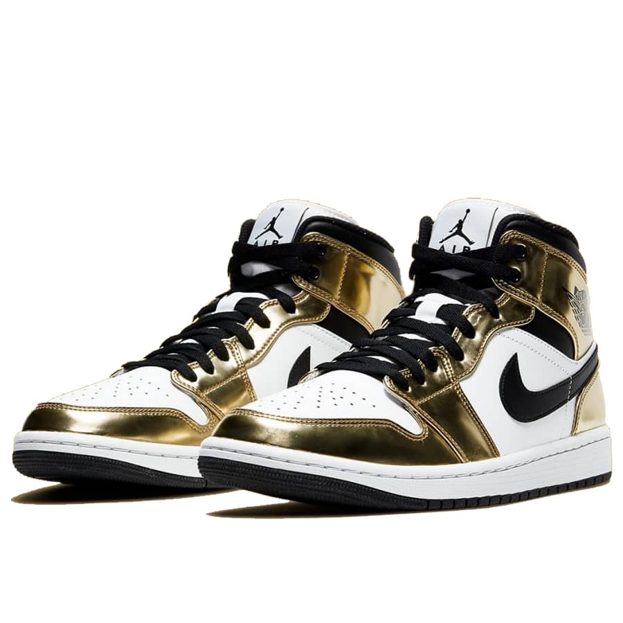 Jordan 1 Mid Metallic Gold Sneakers